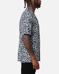 XXIII Cheetah Button Up Shirt Blue Cheetah