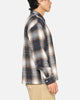 Carre Ombre Zip Up Long Sleeve Shirt Black Plaid