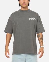 Carre Tag Mock Neck T-Shirt Black Acidwash