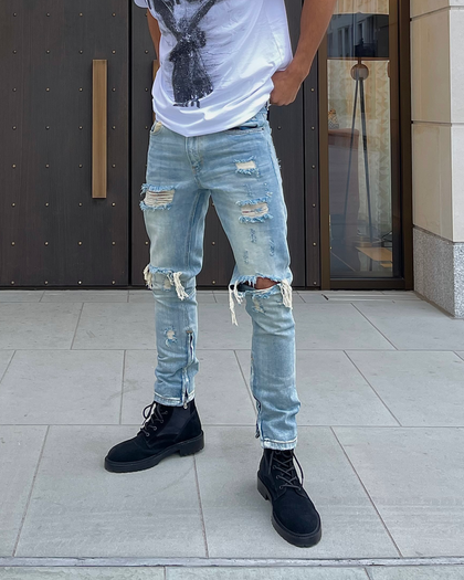Saint Morta Destroyer Distressed Jeans Vintage Blue