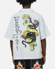 Ed Hardy Panther Button-Up Shirt Blue Pin Stripe