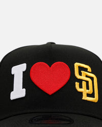 New Era San Diego Padres 'Love' 9FORTY A-Frame Snapback Black