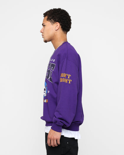 X-Large Hockey Crewneck Sweatshirt Purple
