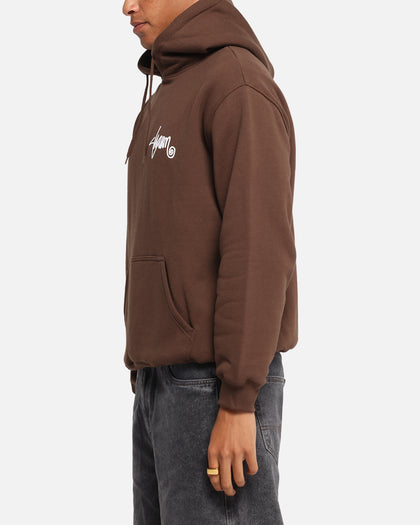 S Double Shawn Script Hoodie Chocolate