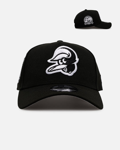 New Era Baltimore Orioles 'Black White Upside Down Logo' 9FORTY A-Frame Snapback Black/White