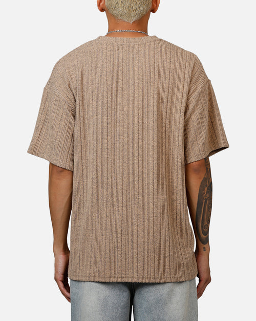 XXIII Rib Knit T-Shirt Tan Marle