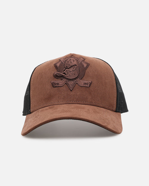 47 Brand Anaheim Ducks 'Tonal Suede' '47 Offside Trucker Snapback Chocolate