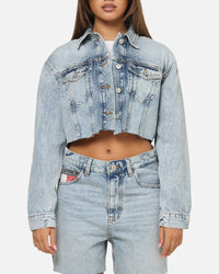 Tommy Jeans Women's Cropped Denim Trucker Jacket Mid Denim
