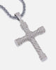 Saint Morta Iced Cross Pendant White Gold