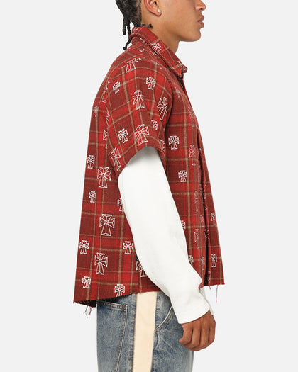Saint Morta Sanctuary Layered Button Up Shirt Red