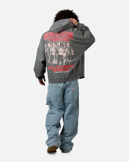 73Studio X Stranger Things Hawkins Heroes Hoodie Washed Charcoal