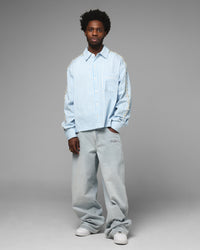 Loiter Pearl Button Up Shirt Blue Stripe