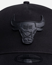 New Era Chicago Bulls 'Black Metal Badge' 9FORTY A-Frame Snapback Black