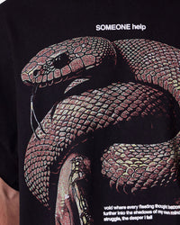 MNML Snake Cutoff Muscle T-Shirt Vintage Black