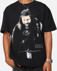 73Studio X Game Of Thrones Ned Stark Vintage T-Shirt Black Acidwash