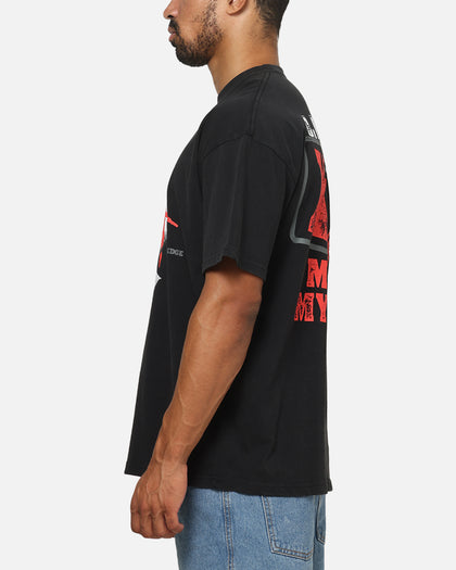 73Studio X WWE CM Punk My Life Rules Vintage T-Shirt Black Acidwash
