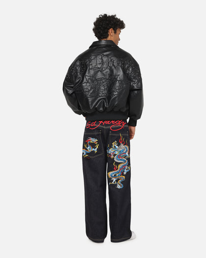 Ed Hardy Studded Bomber Jacket Black