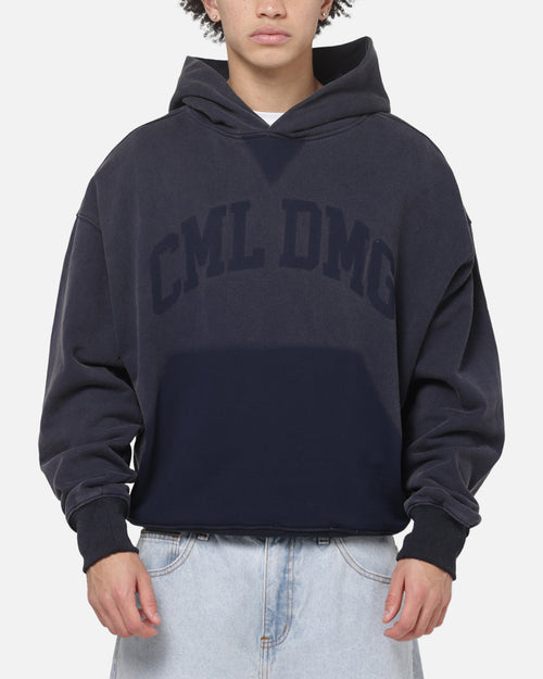 Criminal Damage Sun Faded Hoodie Navy