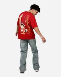 Hypland X One Piece Luffy King T-Shirt Burgundy