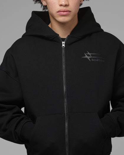Loiter Ultra Hybrid Zip Hoodie Black Stealth