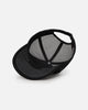 S Double Mid-Block Curved Peak Trucker Strapback Black