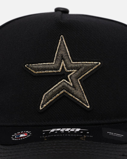 Pro Standard Houston Astros 'Gold Twist' Pro Pinch Strapback Black/Gold