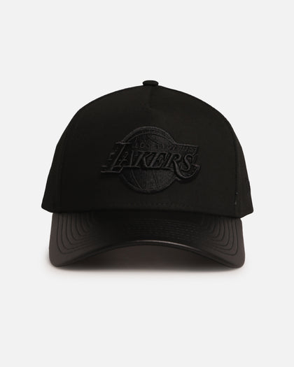 New Era Los Angeles Lakers 'Canvas Leather' 9FORTY A-Frame Snapback Black