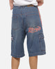 X-Large Oval Baggy Cargo Denim Shorts Indigo Blue