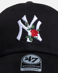 47 Brand New York Yankees "Roses" Clean Up Strapback Black