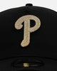 New Era Philadelphia Phillies 'Raised Metallic Chainstitch' 9FORTY A-Frame Snapback Black