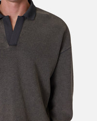 MNML Polo Thermal Long Sleeve T-Shirt Charcoal Grey