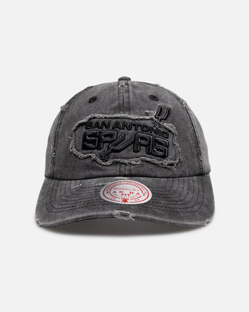 Mitchell & Ness San Antonio Spurs 'Destroyed' Dad Fit Strapback Washed Black