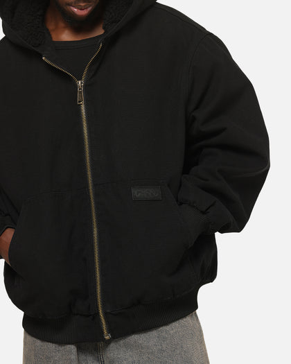 Carre Sherpa Lined Zip Hoodie Black