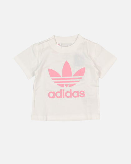 Adidas Infants' Trefoil Shorts Tee Set White/Bliss Pink