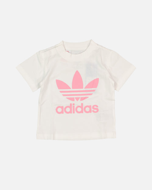 Adidas Infants' Trefoil Shorts Tee Set White/Bliss Pink