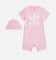 Adidas Infants' Jumpsuit and Beanie Gift Set True Pink