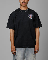 Loiter Horse Power Vintage Drop T-Shirt Black Acidwash