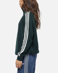 Adidas Women's Funnel Neck Quarter Zip Sweatshirt Green