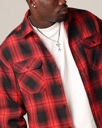 Saint Morta Icon Flannel Shirt Red/Black