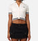 Tommy Jeans Women's Cropped Script Rib Polo Shirt Ancient White