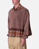 MNML Flannel Crew Pullover Sweater Brown