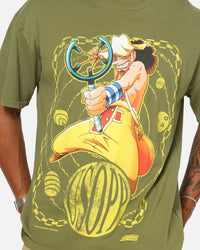 73Studio X One Piece Usopp Vintage T-Shirt Washed Olive