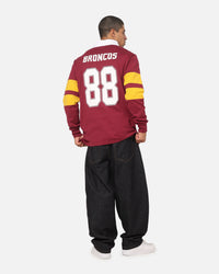 Bleacher Athletic Brisbane Broncos NRL Legacy Rugby Polo Shirt Maroon