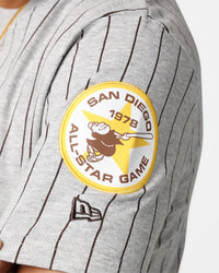 New Era San Diego Padres Pinstripe T-Shirt Grey