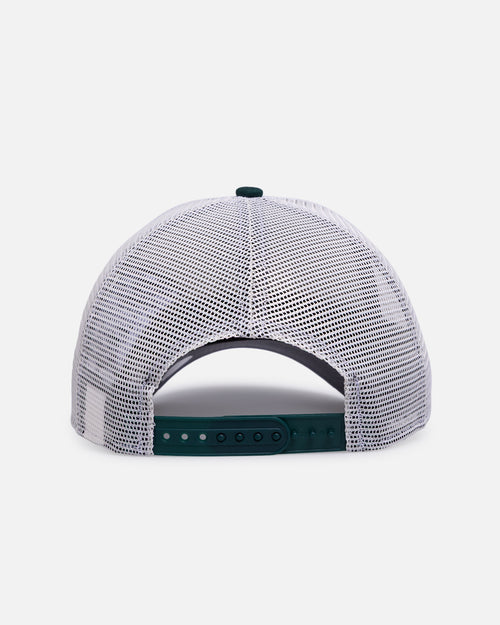 New Era Los Angeles Dodgers 'Upside Down Logo' 9FORTY A-Frame Trucker Snapback White/Green