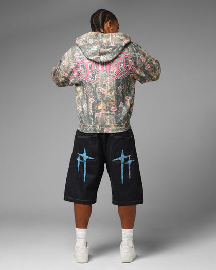 Loiter Waffle Zip Hoodie Pink Tree Camo