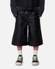 MNML Ultra Baggy Leather Flame Shorts Black