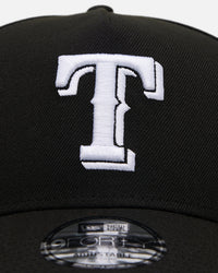 New Era Texas Rangers 'Easy Black and White' 9FORTY A-Frame Snapback Black/White