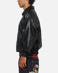 Ed Hardy Studded Bomber Jacket Black