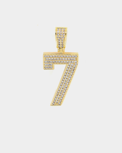 Saint Morta Men's Iced College Pendant Iced Gold